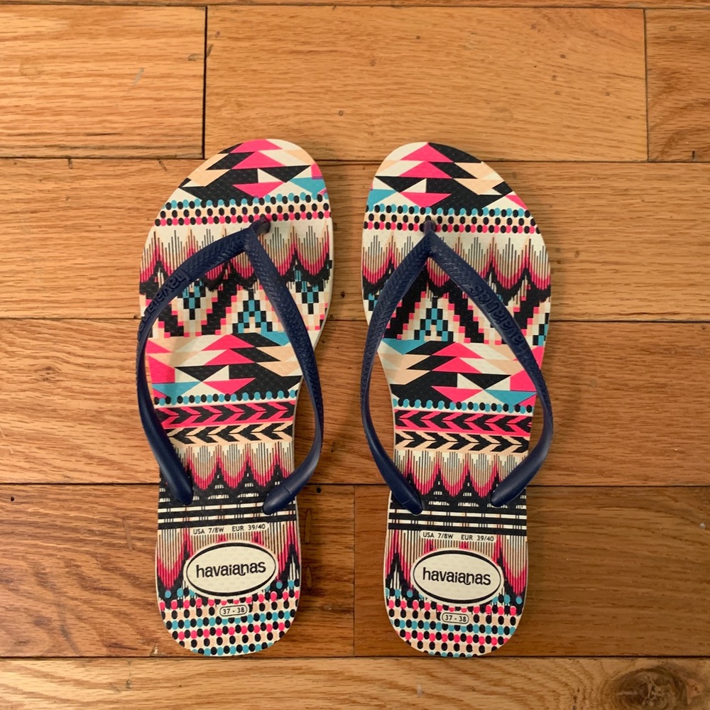 🇺🇸 Havaianas pink/navy geo print